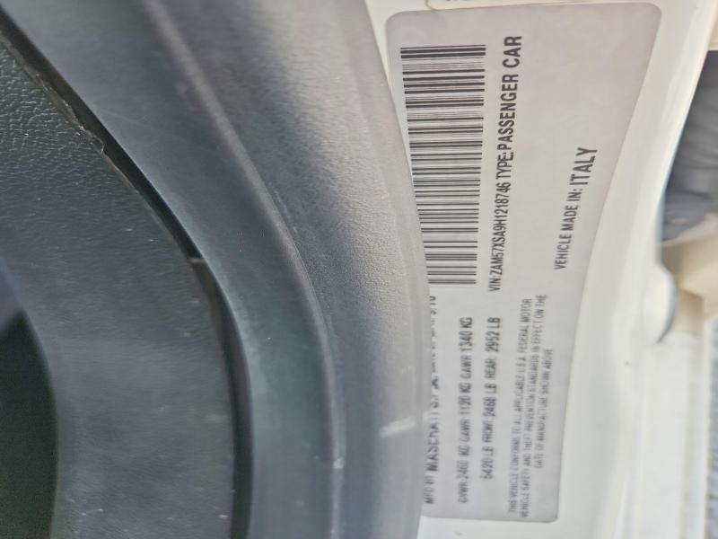 61896366 :رقم المزاد ، ZAM57XSA9H1218746 vin ، 2017 Maserati Ghibli مزاد بيع
