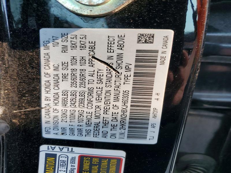 Продаж на аукціоні авто 2018 Honda Cr-v, vin: 2HKRW2H8XJH603005, номер лоту: 60950376
