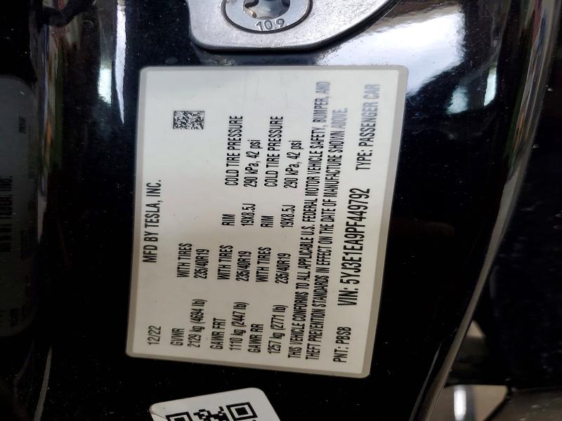 Aukcja sprzedaży 2023 Tesla Model 3, vin: 5YJ3E1EA9PF449792, numer aukcji: 59809566