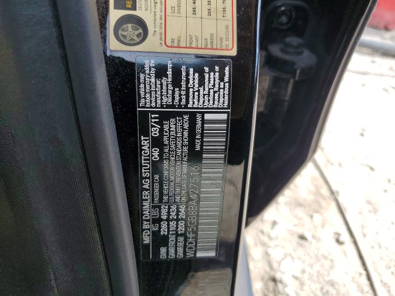 Aukcja sprzedaży 2011 Mercedes-benz E, vin: WDDHF5GB8BA427516, numer aukcji: 63199776