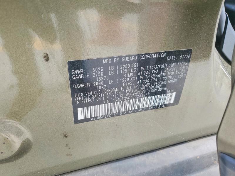 59879646 :رقم المزاد ، 4S4BTGND4L3244253 vin ، 2020 Subaru Outback مزاد بيع