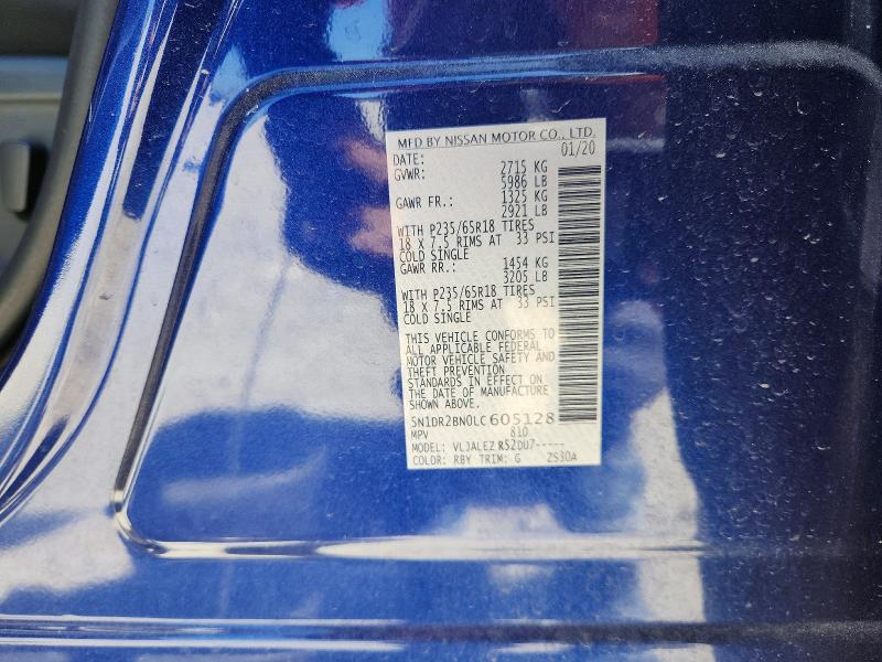 Продаж на аукціоні авто 2020 Nissan Pathfinder, vin: 5N1DR2BN0LC605128, номер лоту: 60304186