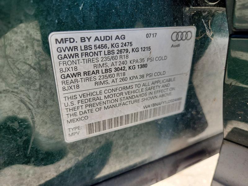 Aukcja sprzedaży 2018 Audi Q5, vin: WA1BNAFY1J2024966, numer aukcji: 60835446