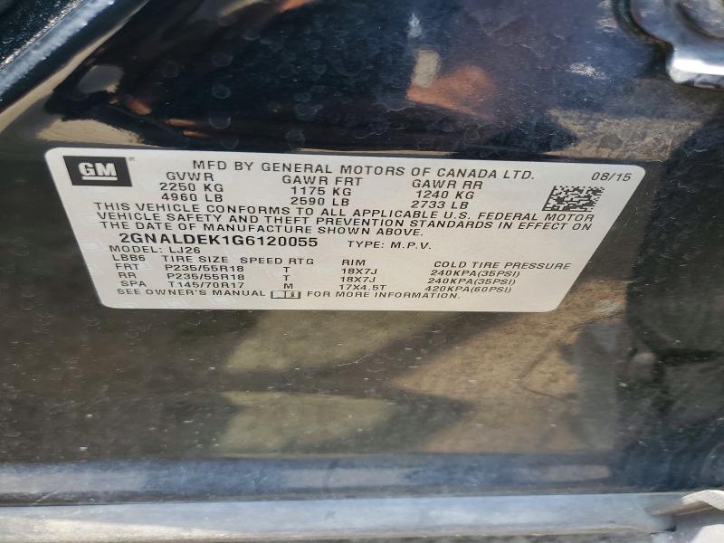 Продаж на аукціоні авто 2016 Chevrolet Equinox, vin: 2GNALDEK1G6120055, номер лоту: 60780756