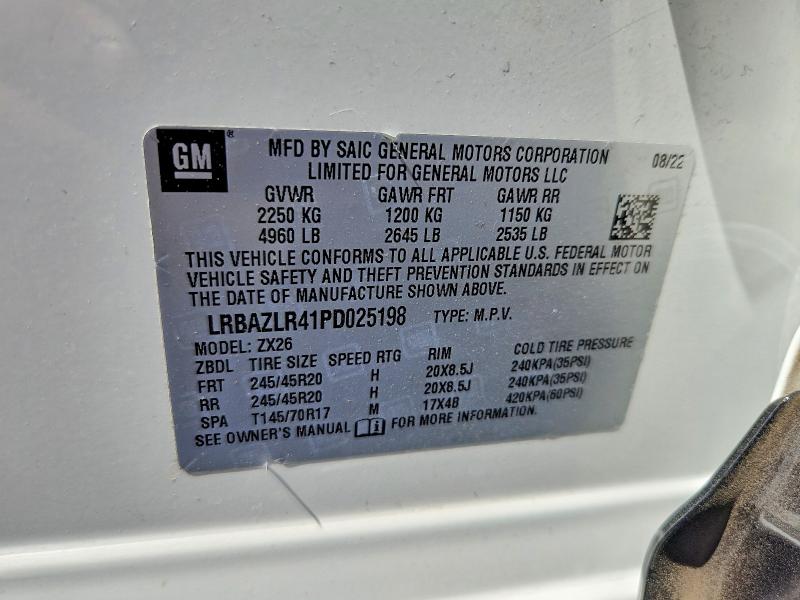 62711026 :رقم المزاد ، LRBAZLR41PD025198 vin ، 2023 Buick Envision مزاد بيع