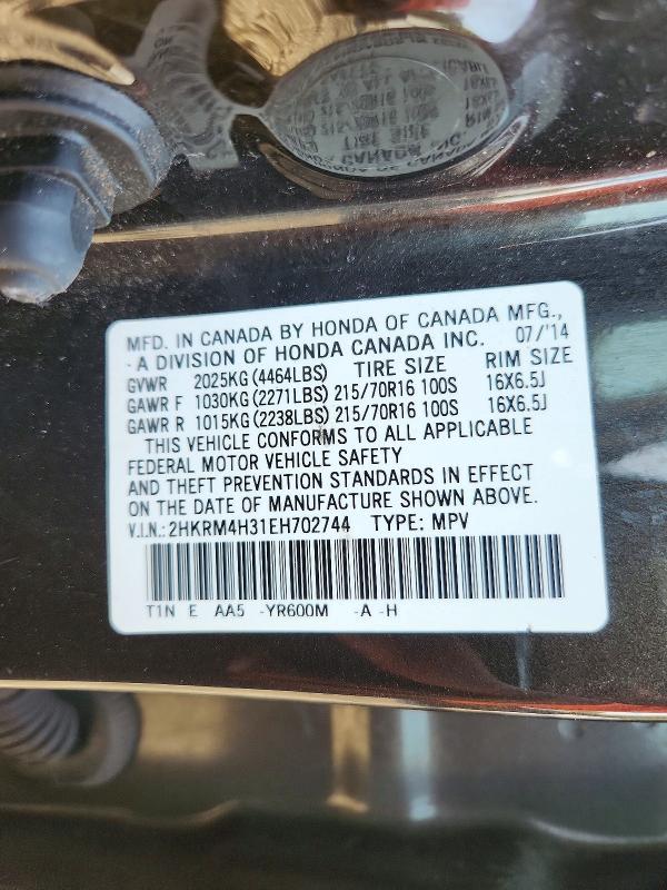 Продаж на аукціоні авто 2014 Honda Cr-v, vin: 2HKRM4H31EH702744, номер лоту: 63612736