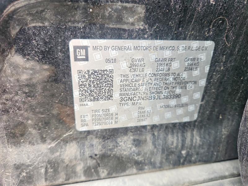 Aukcja sprzedaży 2018 Chevrolet Trax, vin: 3GNCJNSB9JL383390, numer aukcji: 62763496