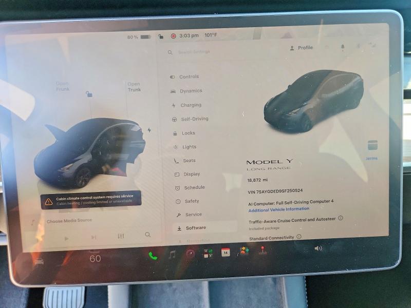 2025 Tesla Model Y მანქანა იყიდება აუქციონზე, vin: 7SAYGDED9SF250524, აუქციონის ნომერი: 61015506