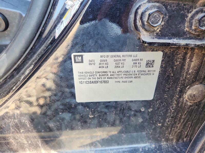 Aukcja sprzedaży 2013 Chevrolet Malibu, vin: 1G11C5SA8DF167653, numer aukcji: 62796286