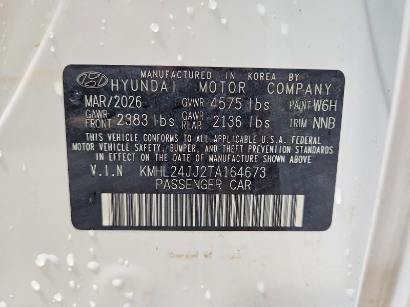 63170046 :رقم المزاد ، KMHL24JJ2TA164673 vin ، 2026 Hyundai Sonata Hybrid مزاد بيع