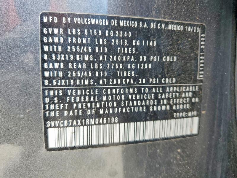 Aukcja sprzedaży 2024 Volkswagen Tiguan, vin: 3VVCB7AX1RM046198, numer aukcji: 59764916