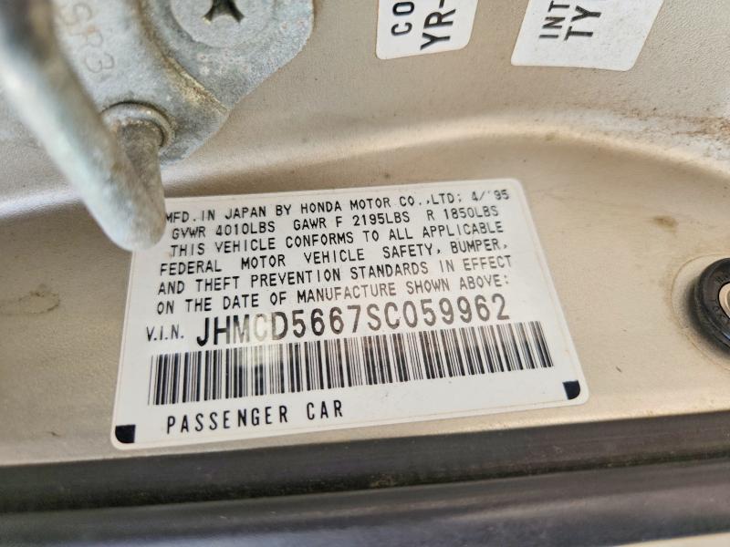 Продаж на аукціоні авто 1995 Honda Accord, vin: JHMCD5667SC059962, номер лоту: 61603056