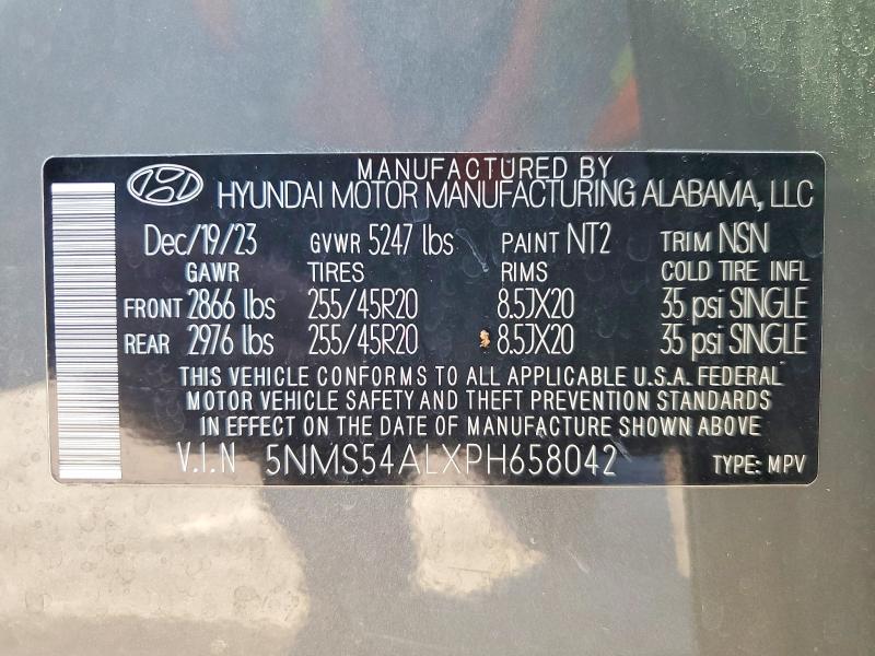 Aukcja sprzedaży 2023 Hyundai Santa Fe, vin: 5NMS54ALXPH658042, numer aukcji: 60279476