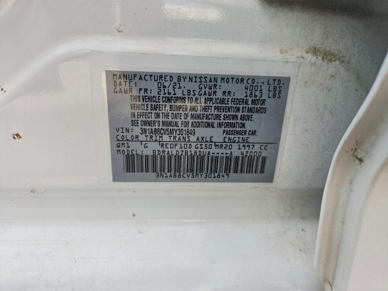 61012286 :رقم المزاد ، 3N1AB8CV5MY301849 vin ، 2021 Nissan Sentra مزاد بيع