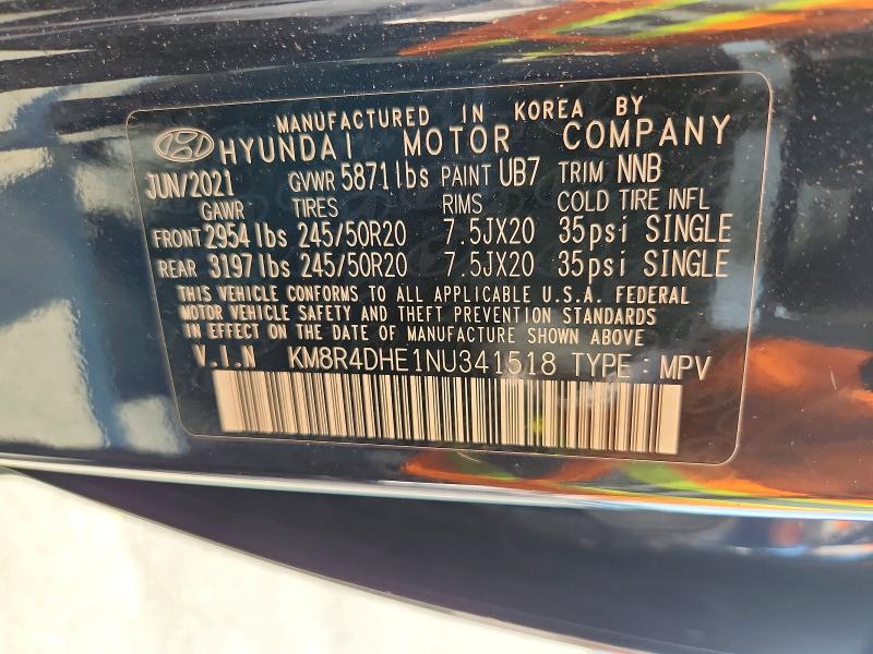 Aukcja sprzedaży 2022 Hyundai Palisade, vin: KM8R4DHE1NU341518, numer aukcji: 61341716