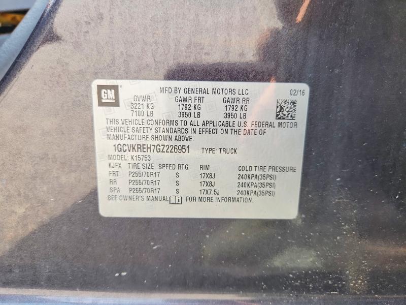Aukcja sprzedaży 2016 Chevrolet Silverado, vin: 1GCVKREH7GZ226951, numer aukcji: 61800426