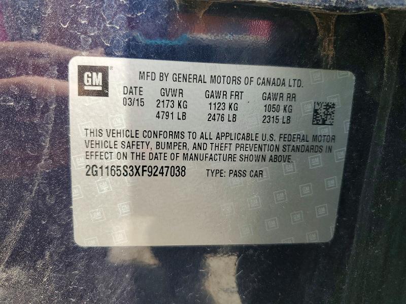 60450266 :رقم المزاد ، 2G1165S3XF9247038 vin ، 2015 Chevrolet Impala مزاد بيع