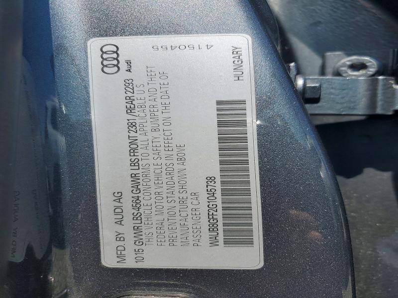 Aukcja sprzedaży 2016 Audi A3, vin: WAUB8GFF2G1045738, numer aukcji: 62488716