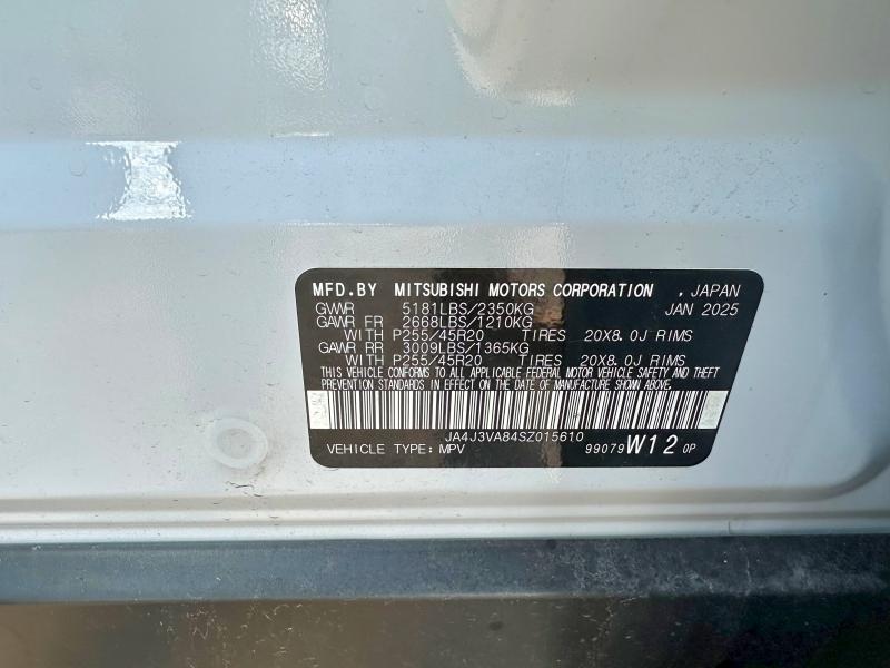 Aukcja sprzedaży 2025 Mitsubishi Outlander, vin: JA4J3VA84SZ015610, numer aukcji: 57009326