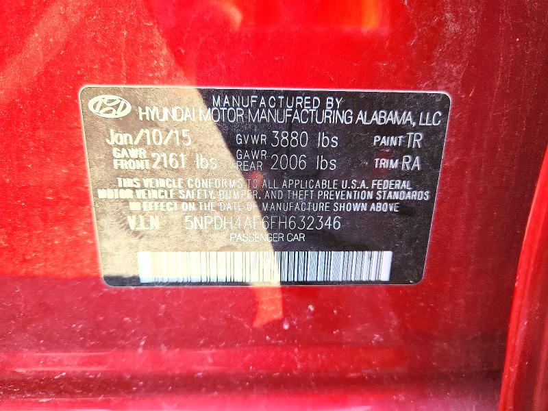 Продажа на аукционе авто 2015 Hyundai Elantra, vin: 5NPDH4AE6FH632346, номер лота: 60425306