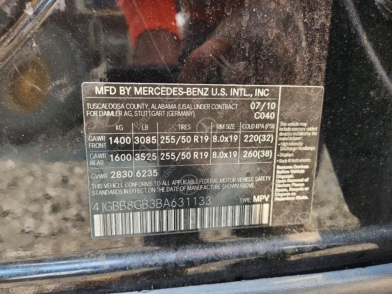 2011 Mercedes-benz Ml მანქანა იყიდება აუქციონზე, vin: 4JGBB8GB3BA631133, აუქციონის ნომერი: 61116076