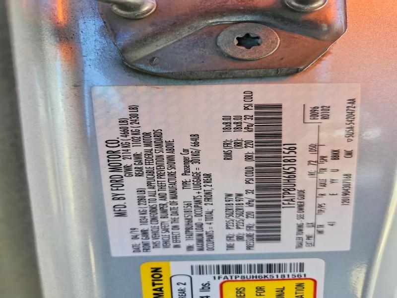 Продажа на аукционе авто 2019 Ford Mustang, vin: 1FATP8UH6K5181561, номер лота: 60526046