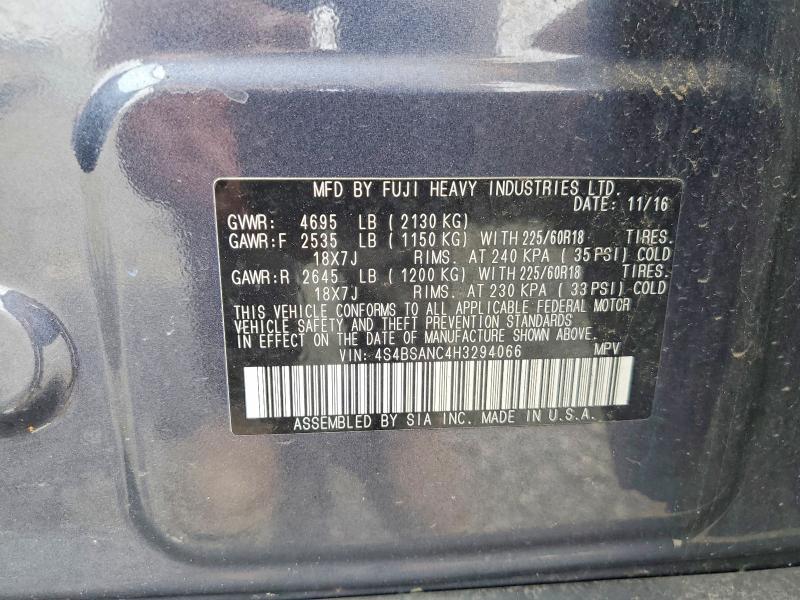Продажа на аукционе авто 2017 Subaru Outback, vin: 4S4BSANC4H3294066, номер лота: 60028326