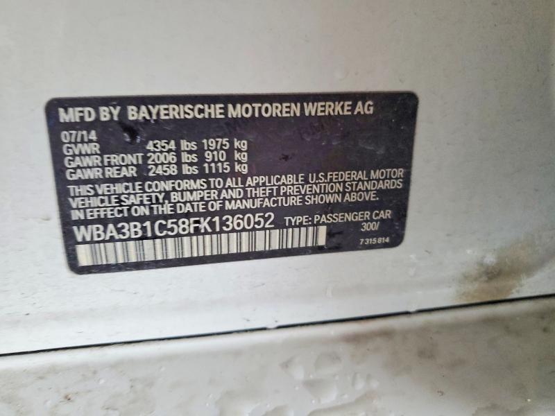 Продажа на аукционе авто 2015 Bmw 320, vin: WBA3B1C58FK136052, номер лота: 60229716
