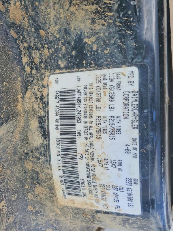 Продажа на аукционе авто 2000 Jeep Cherokee, vin: 1J4FF48S0YL249053, номер лота: 60980706
