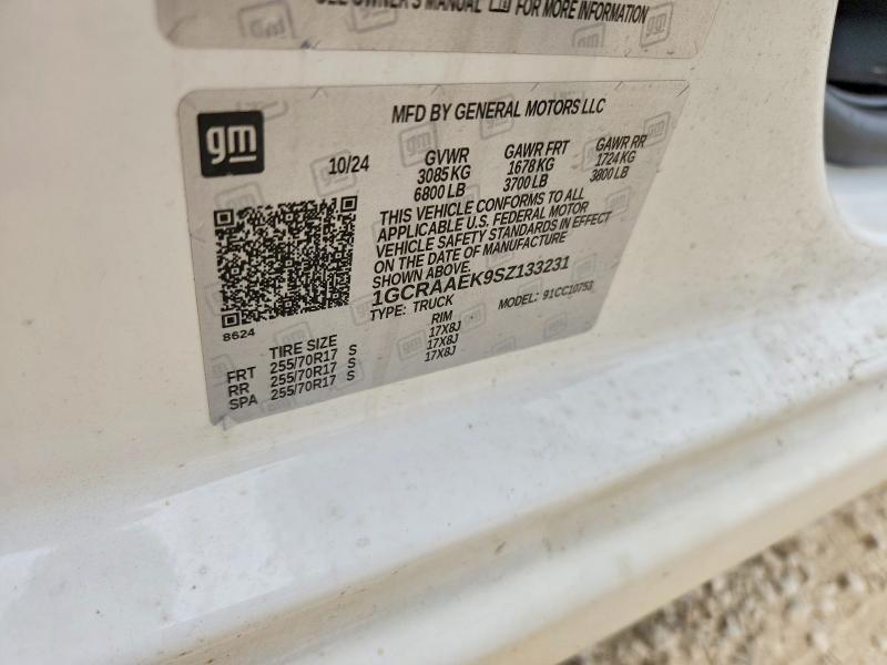 62250656 :رقم المزاد ، 1GCRAAEK9SZ133231 vin ، 2025 Chevrolet Silver1500 مزاد بيع