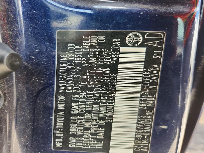 63042676 :رقم المزاد ، 2T1KU4EE4AC252978 vin ، 2010 Toyota Matrix مزاد بيع