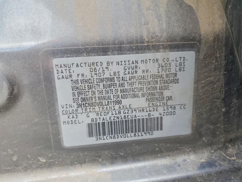 Aukcja sprzedaży 2020 Nissan Versa, vin: 3N1CN8DV0LL811990, numer aukcji: 59353196