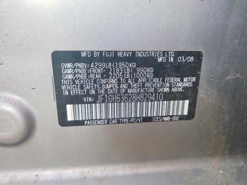 Aukcja sprzedaży 2008 Subaru Impreza, vin: JF1GH63628H829410, numer aukcji: 61049986