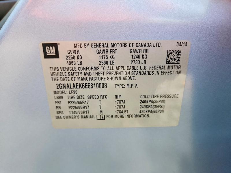 Продажа на аукционе авто 2014 Chevrolet Equinox, vin: 2GNALAEK6E6310008, номер лота: 61710716