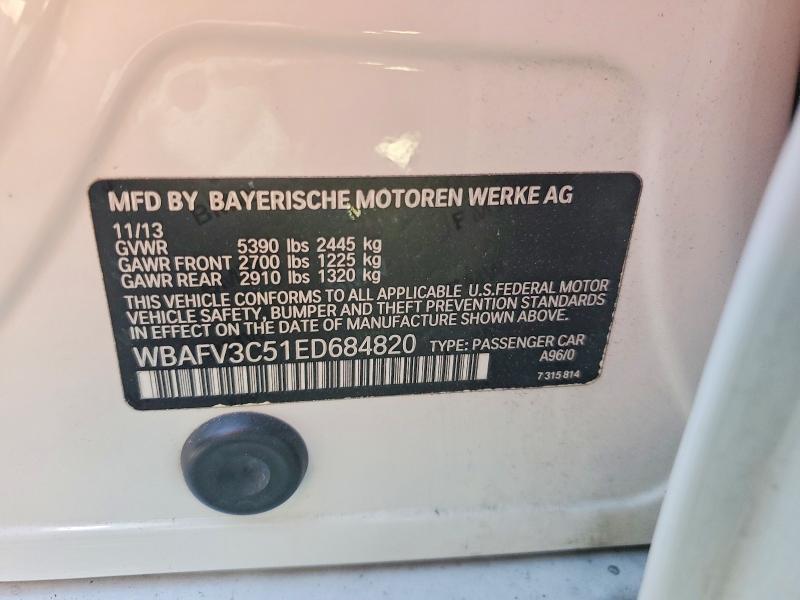 Auction sale of the 2014 Bmw 535, vin: WBAFV3C51ED684820, lot number: 60990056