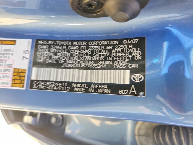 Продажа на аукционе авто 2007 Toyota Prius, vin: JTDKB20U877635244, номер лота: 60423796