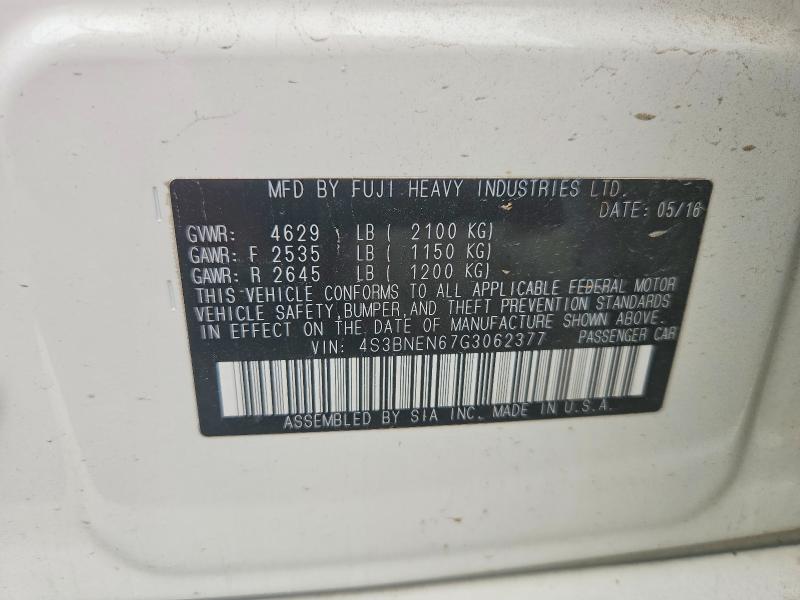 Aukcja sprzedaży 2016 Subaru Legacy, vin: 4S3BNEN67G3062377, numer aukcji: 62524316