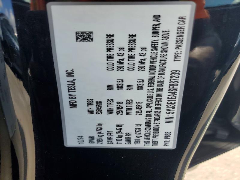 Продаж на аукціоні авто 2025 Tesla Model 3, vin: 5YJ3E1EA4SF887239, номер лоту: 59305806