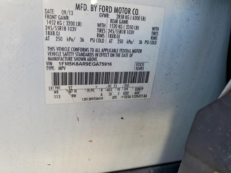 Aukcja sprzedaży 2014 Ford Explorer, vin: 1FM5K8AR9EGA75916, numer aukcji: 61121116