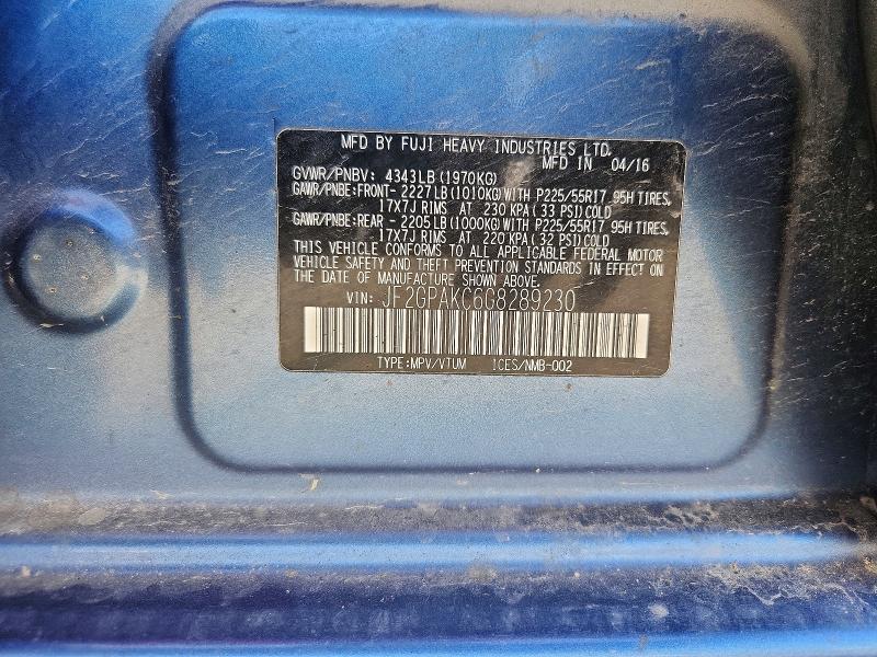Продажа на аукционе авто 2016 Subaru Crosstrek, vin: JF2GPAKC6G8289230, номер лота: 61696906
