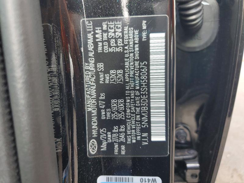 2025 Hyundai Tucson მანქანა იყიდება აუქციონზე, vin: 5NMJB3DE3SH580675, აუქციონის ნომერი: 62091726