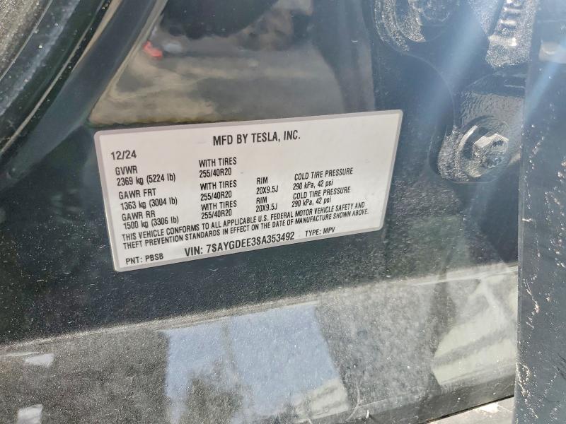 Aukcja sprzedaży 2025 Tesla Model Y, vin: 7SAYGDEE3SA353492, numer aukcji: 59577716