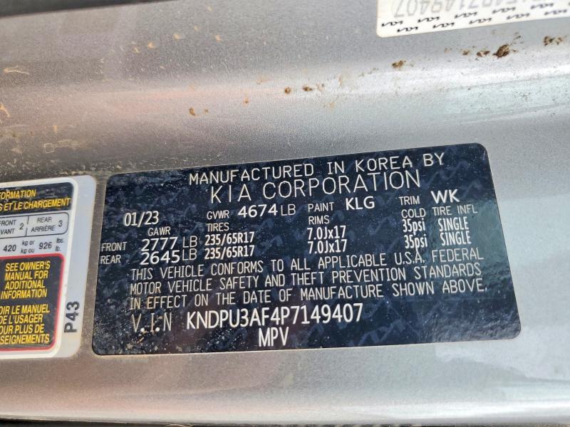 61741116 :رقم المزاد ، KNDPU3AF4P7149407 vin ، 2023 Kia Sportage مزاد بيع