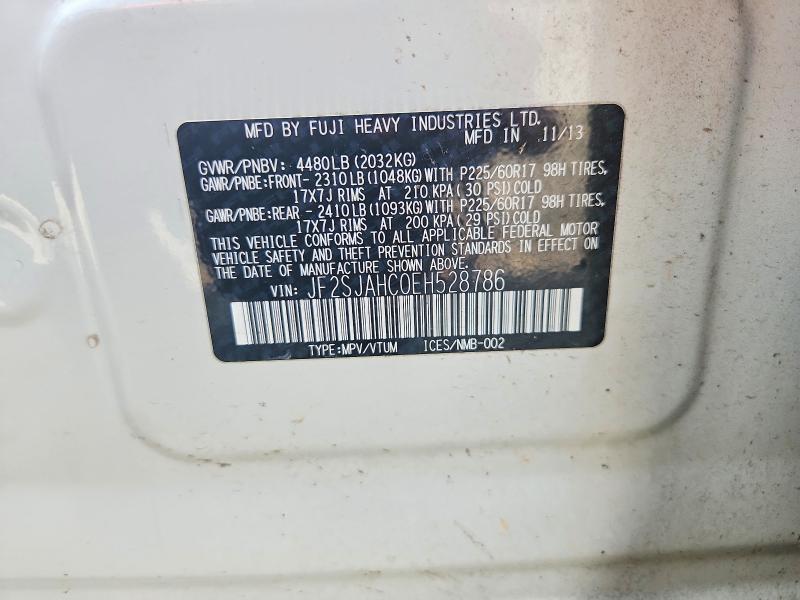 Продаж на аукціоні авто 2014 Subaru Forester, vin: JF2SJAHC0EH528786, номер лоту: 59302236