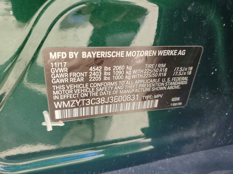 Продажа на аукционе авто 2018 Mini Cooper, vin: WMZYT3C38J3E00831, номер лота: 59913576