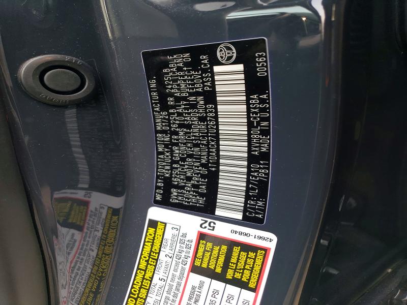 Aukcja sprzedaży 2026 Toyota Camry, vin: 4T1DAACK7TU267839, numer aukcji: 62636376