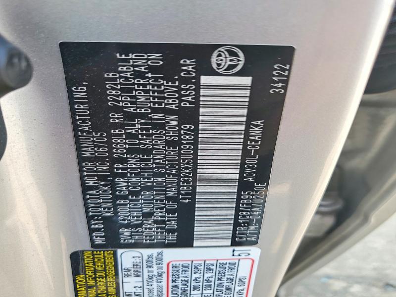 62828826 :رقم المزاد ، 4T1BE32KX5U091879 vin ، 2005 Toyota Camry مزاد بيع