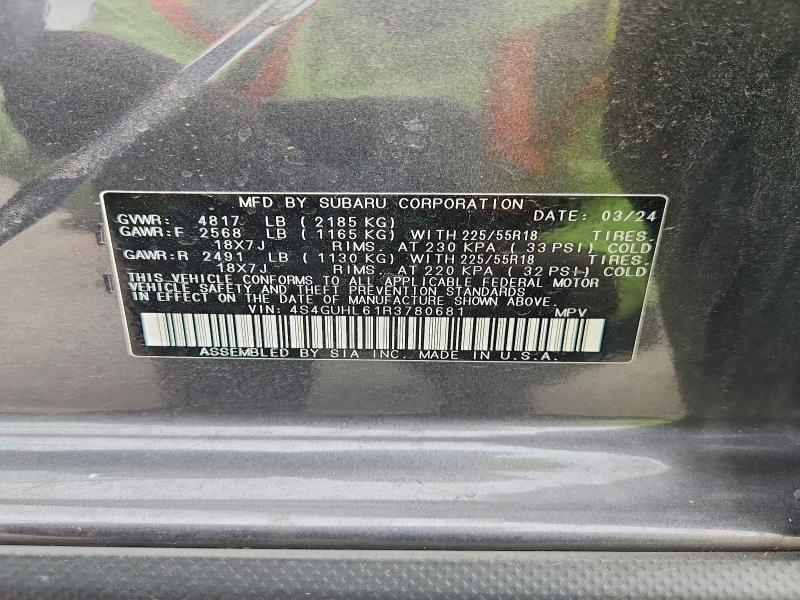 Продаж на аукціоні авто 2024 Subaru Crosstrek, vin: 4S4GUHL61R3780681, номер лоту: 60496186