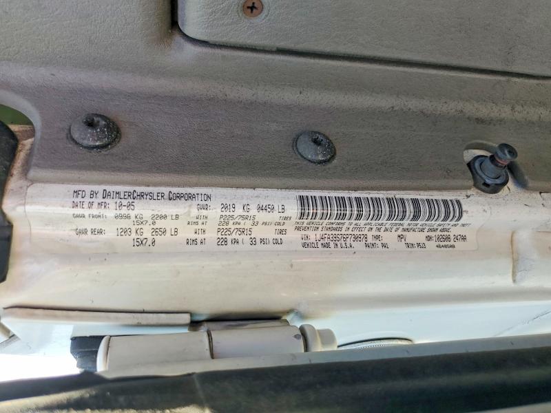 62638296 :رقم المزاد ، 1J4FA39S76P730978 vin ، 2006 Jeep Wrangler مزاد بيع