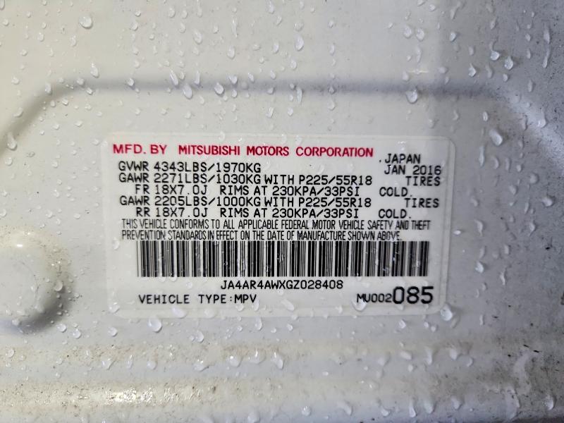 2016 Mitsubishi Outlander Sport მანქანა იყიდება აუქციონზე, vin: JA4AR4AWXGZ028408, აუქციონის ნომერი: 62289646